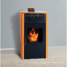 Orange with Black Wooden Fireplace (CR-07)